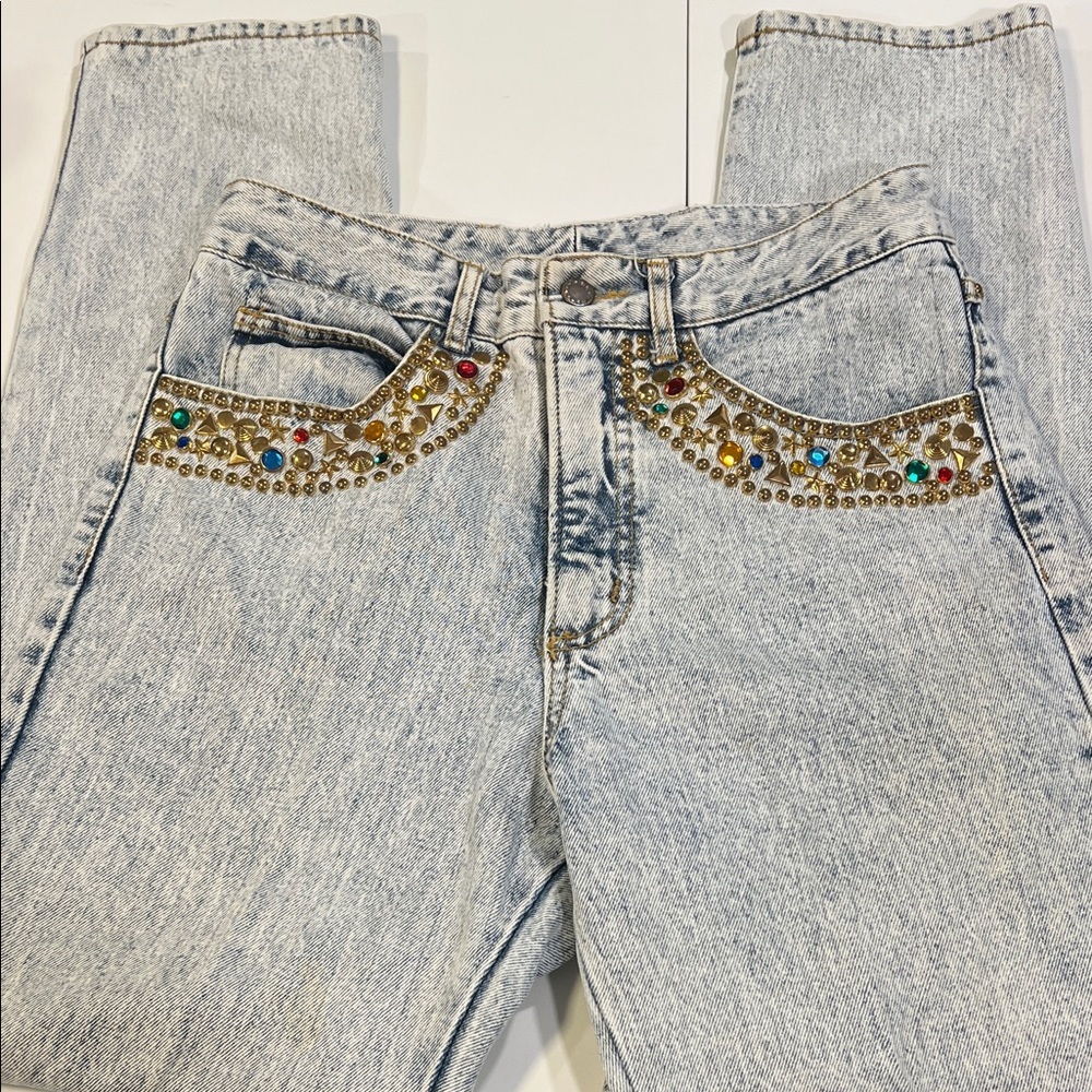 Robin‎ Berry - vintage 80s, stone washed embellished jeans, 16